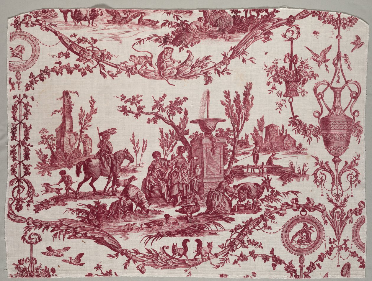 Fragmente von Kupferplatten bedruckter Baumwolle, ca. 1789 von Christophe Philippe Oberkampf