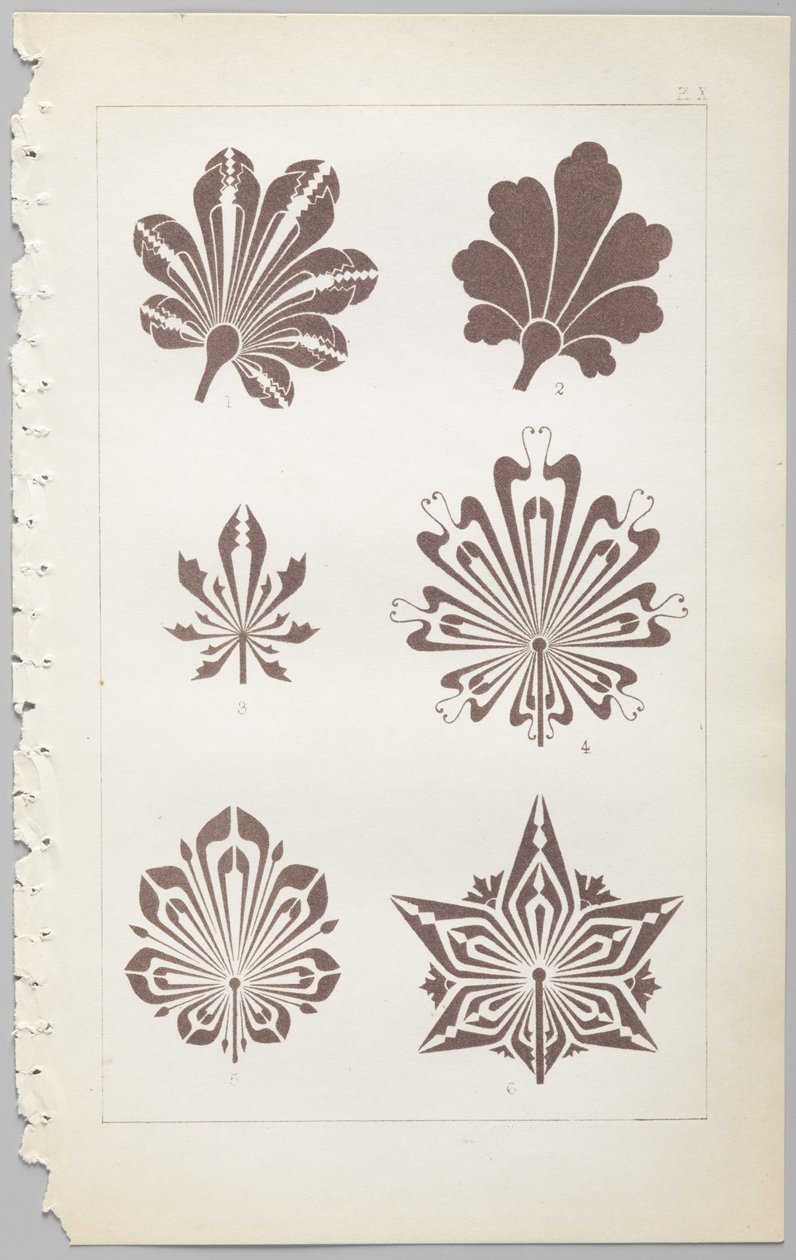 Die Kunst des dekorativen Designs: mit einem Anhang, der die Stunden des Tages angibt, zu denen Blumen öffnen, veröffentlicht von Day & Son, London, 1862 von Christopher Dresser