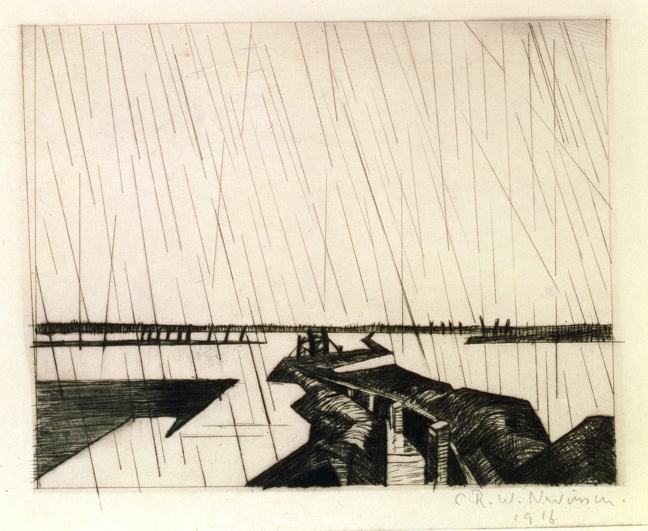 Ein überfluteter Graben an der Yser, 1916 von Christopher Richard Wynne Nevinson