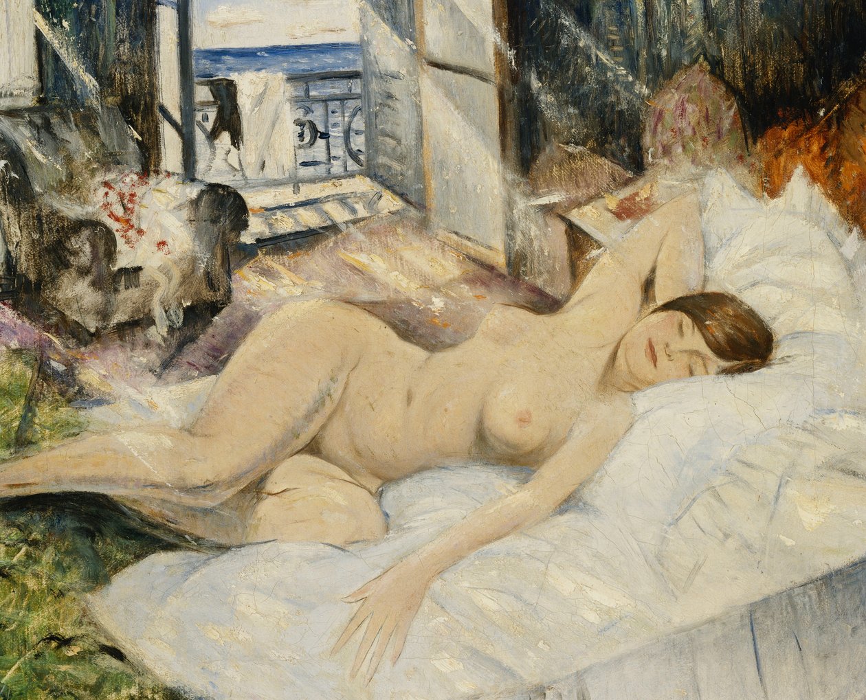 Akt auf einem Bett, Südfrankreich von Christopher Richard Wynne Nevinson