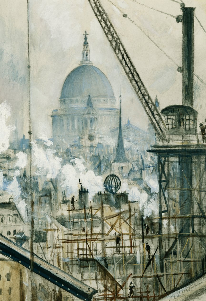 St. Pauls von dem Telegraphengebäude, Fleet Street von Christopher Richard Wynne Nevinson