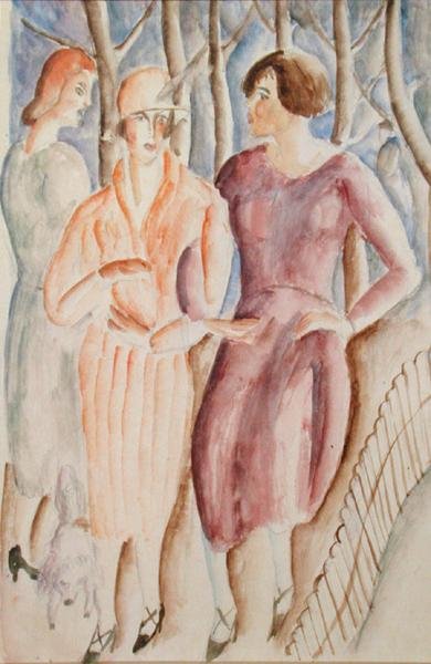 Französische Mädchen, ca. 1926 von Christopher Wood