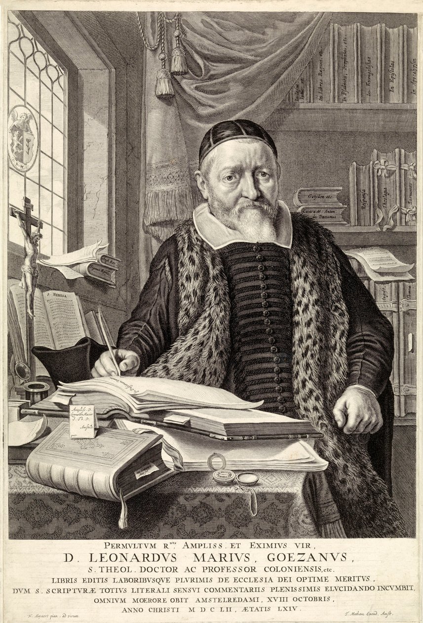 D. Leonardus Marius Goezanus, veröffentlicht 1654 (Gravur) von Claes Corneliszoon Moeyaert