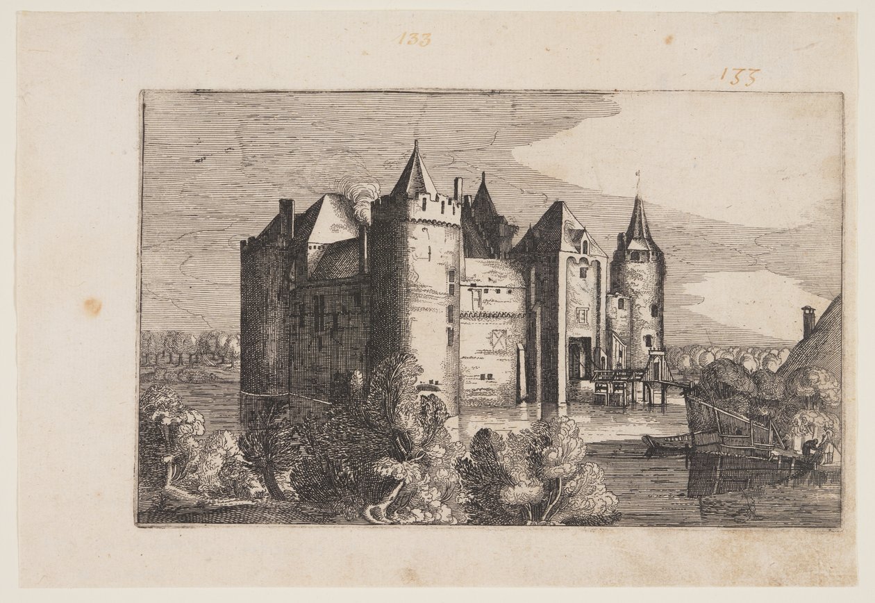 Das Schloss von Muiden, aus Vier Burgen in Holland und Utrecht von Claes Jansz. Visscher