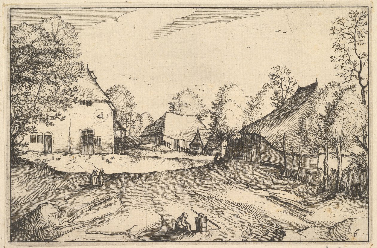 Der Schwanenwirt, Platte 6 aus Regiunculae et Villae Aliquot Ducatus Brabantiae von Claes Jansz Visscher