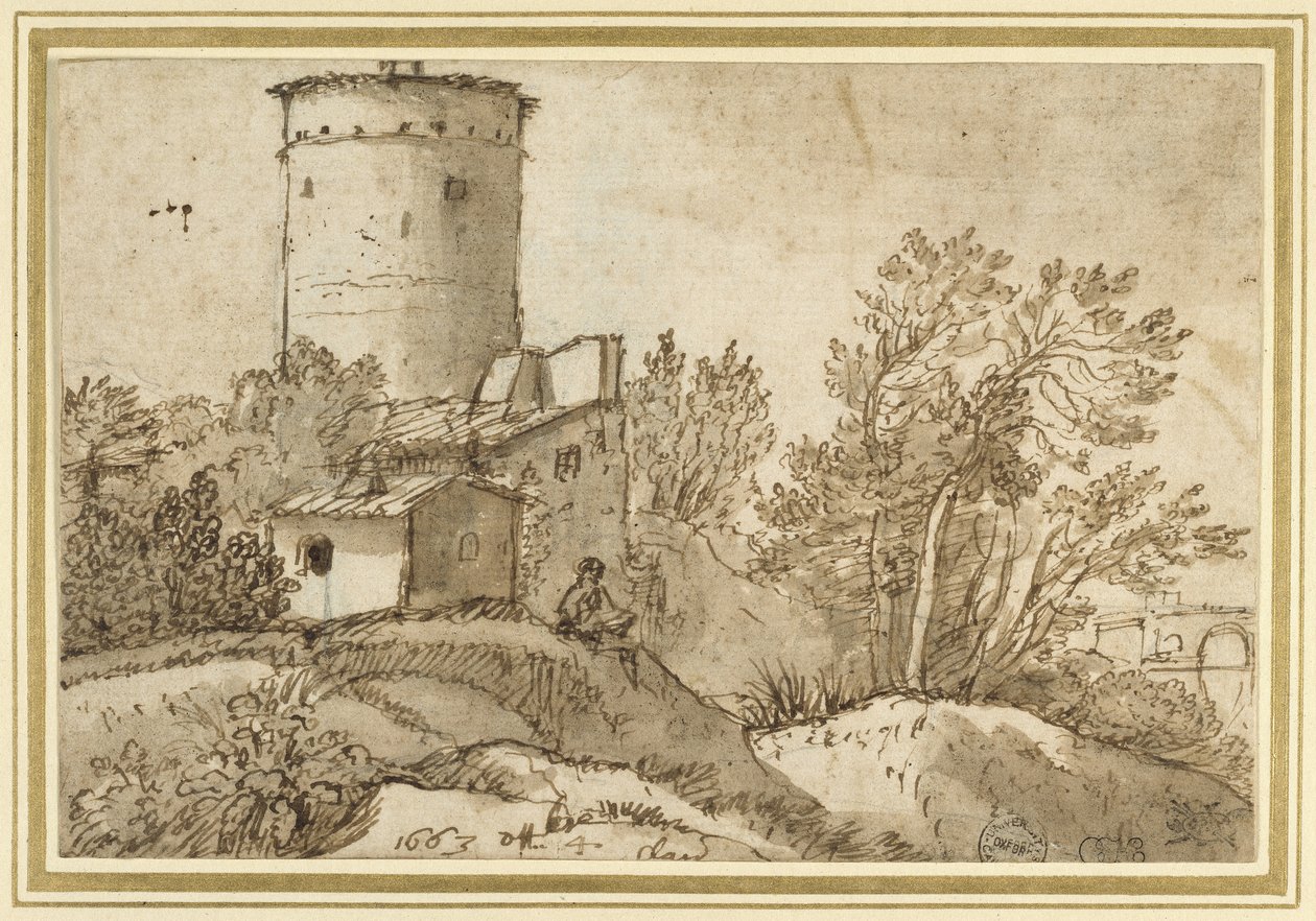 Bauerngebäude am Tiber, 1663 von Claude Lorrain