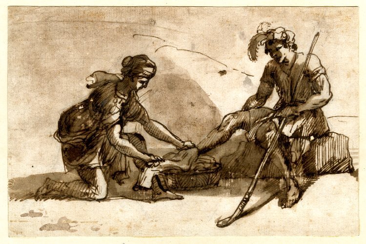 Pastorale Landschaft mit Figuren von Claude Lorrain