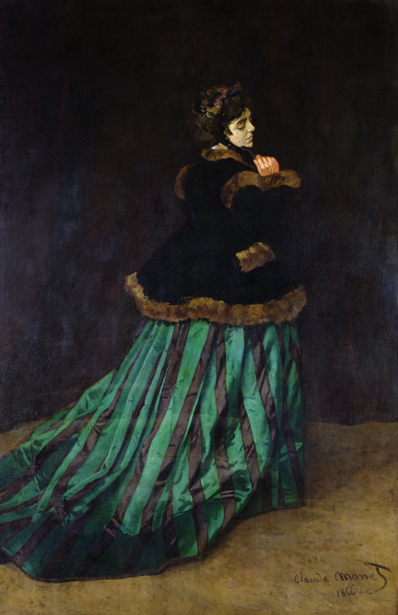 Camille oder Die Frau im grünen Kleid, 1866 von Claude Monet