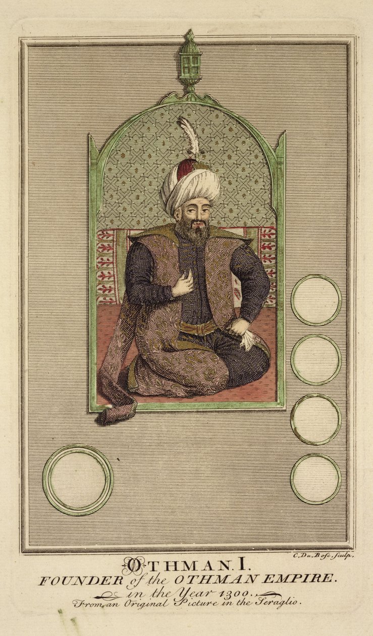 Osman I. (1259-1326) Gründer des Osmanischen Reiches im Jahr 1300, nach einem Originalbild im Serail von Claude du Bose