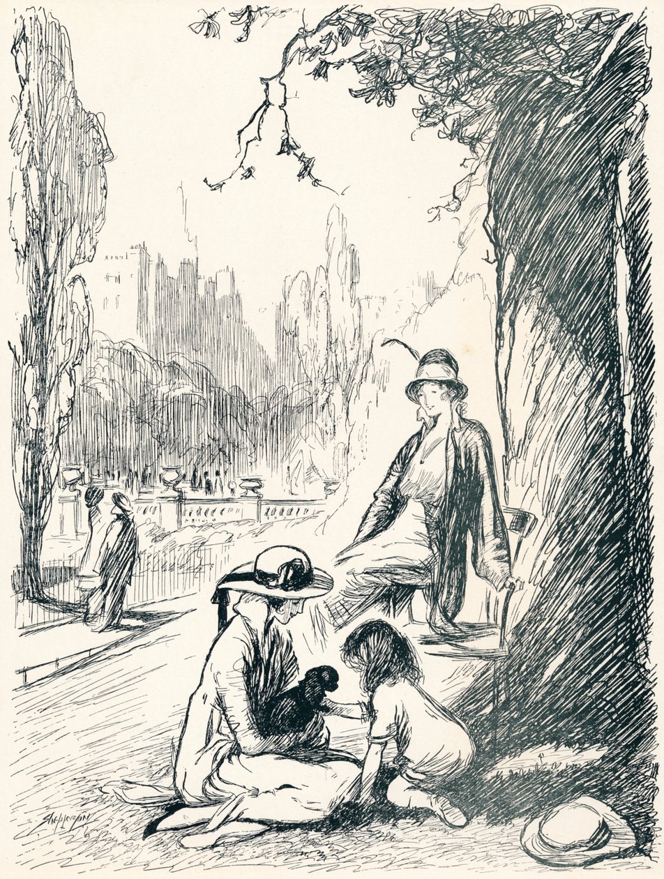 In den Kensington Gardens - Stufe Sechs, um 1920 von Claude Allin Shepperson