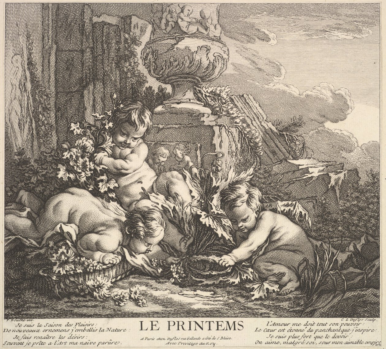 Frühling, 1735-86 von Claude Augustin Duflos