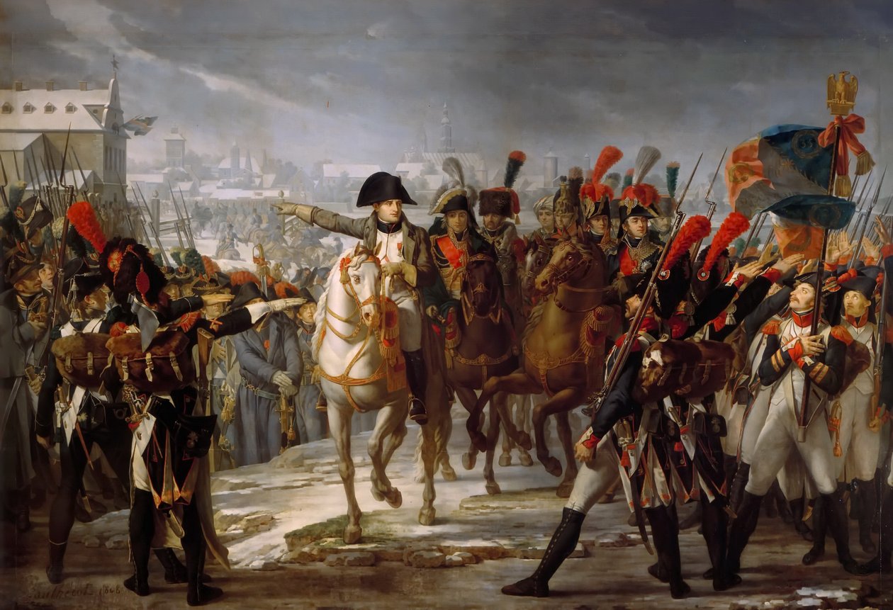 Napoleons Rede an das 2. Korps der Grande Armée vor dem Angriff auf Augsburg am 12. Oktober von Claude Gautherot