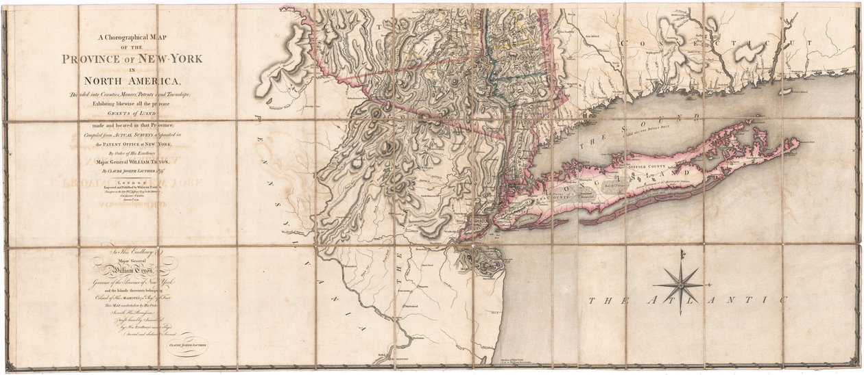 Chorographische Karte der Provinz New-York von Sauthier [unterer Teil der Karte] von Claude Joseph Sauthier