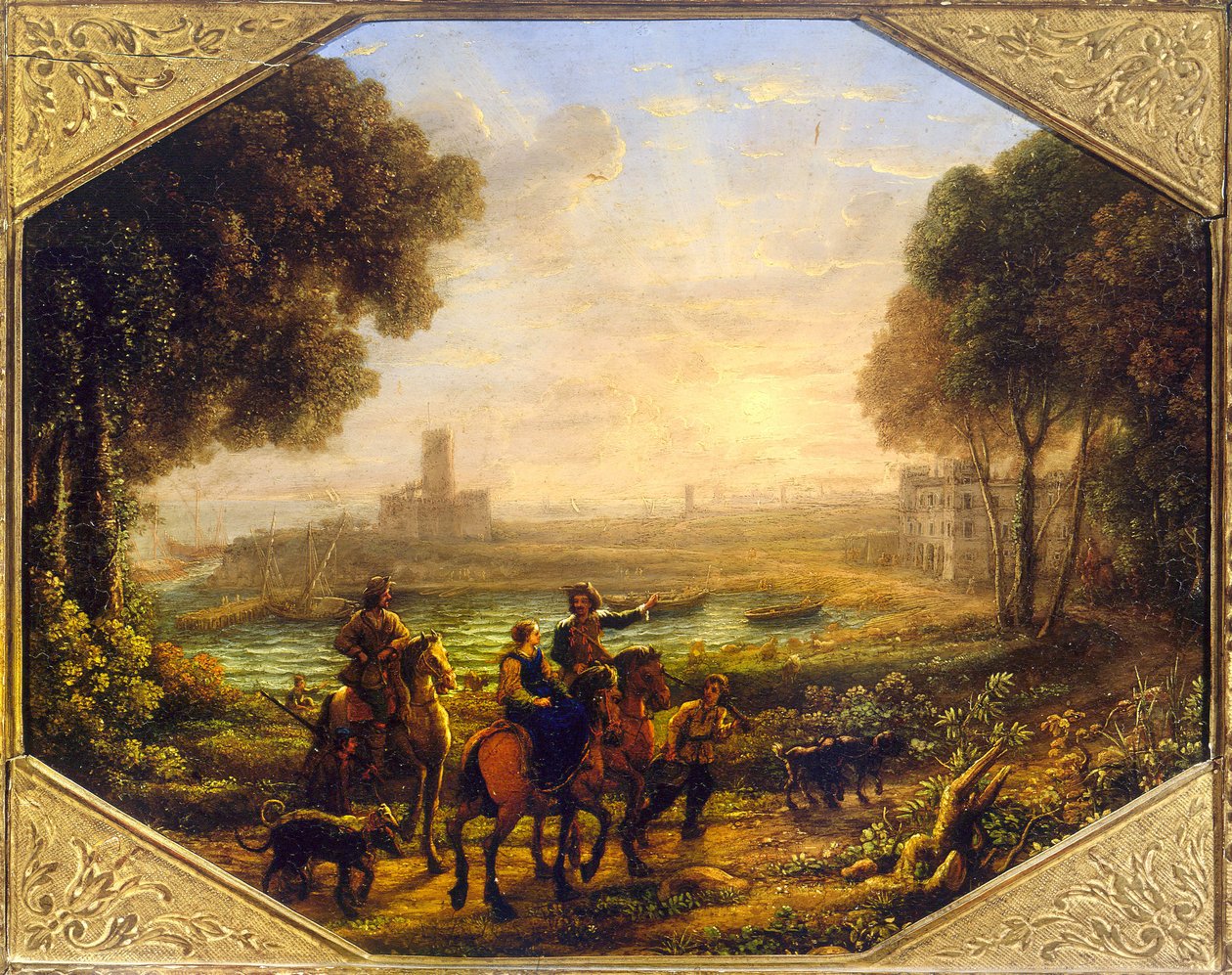 Landschaft mit dem Hafen von Santa Marinella von Claude Lorrain