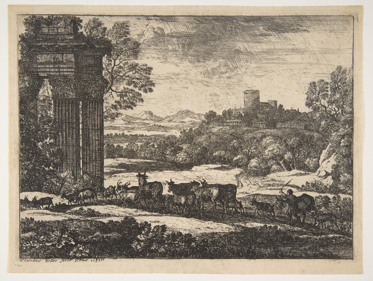 Die Herde kehrt bei stürmischem Wetter zurück, ca. 1650-51 von Claude Lorrain