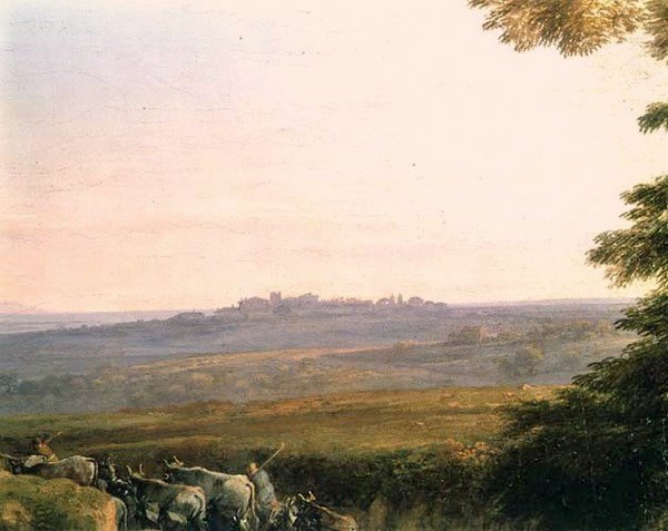Landschaft mit Kuhhirten (Detail) von Claude Lorrain