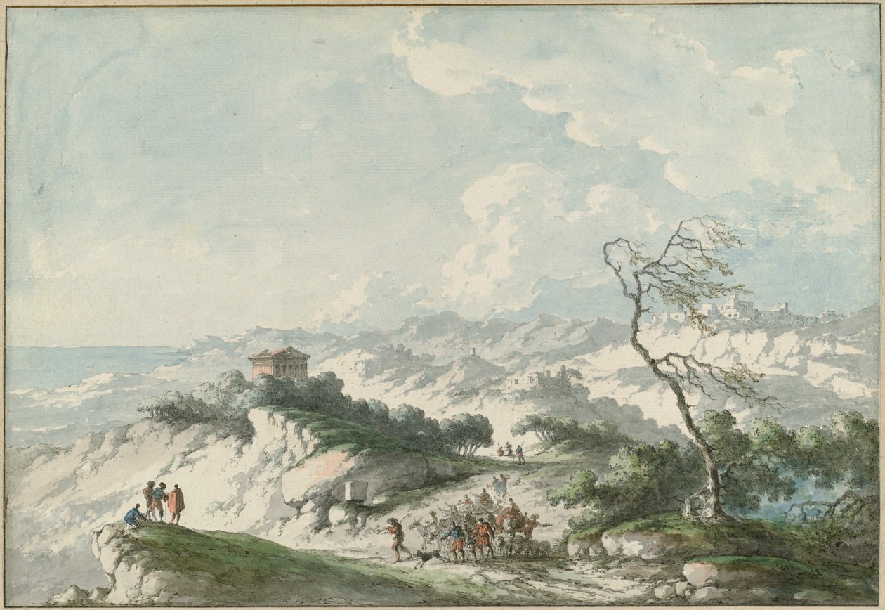 Zweite Ansicht der Landschaft von Agrigent von Claude Louis Chatelet