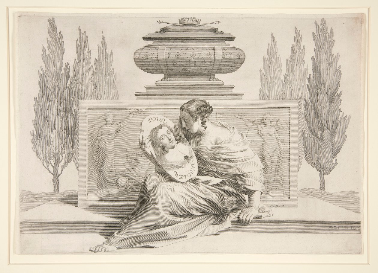 Allegorie auf den Tod der Königin (Anna von Österreich) von Claude Mellan