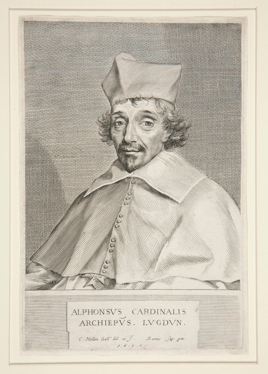 Kardinal Alphonse de Plessis de Richelieu (Bruder des berühmten Kardinals) von Claude Mellan