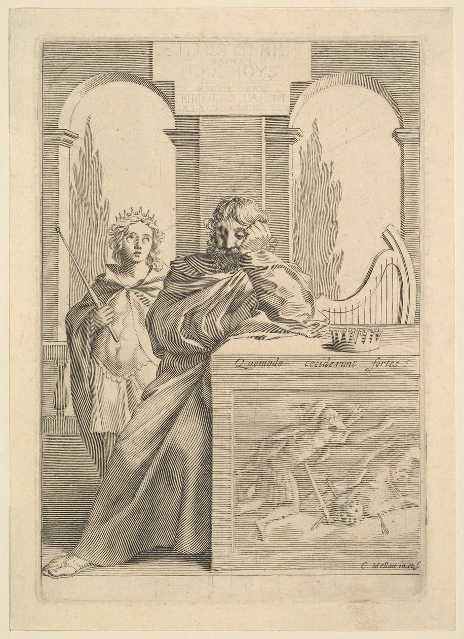 David: Titelblatt für Talon, Die Heilige Geschichte, III (1645) von Claude Mellan