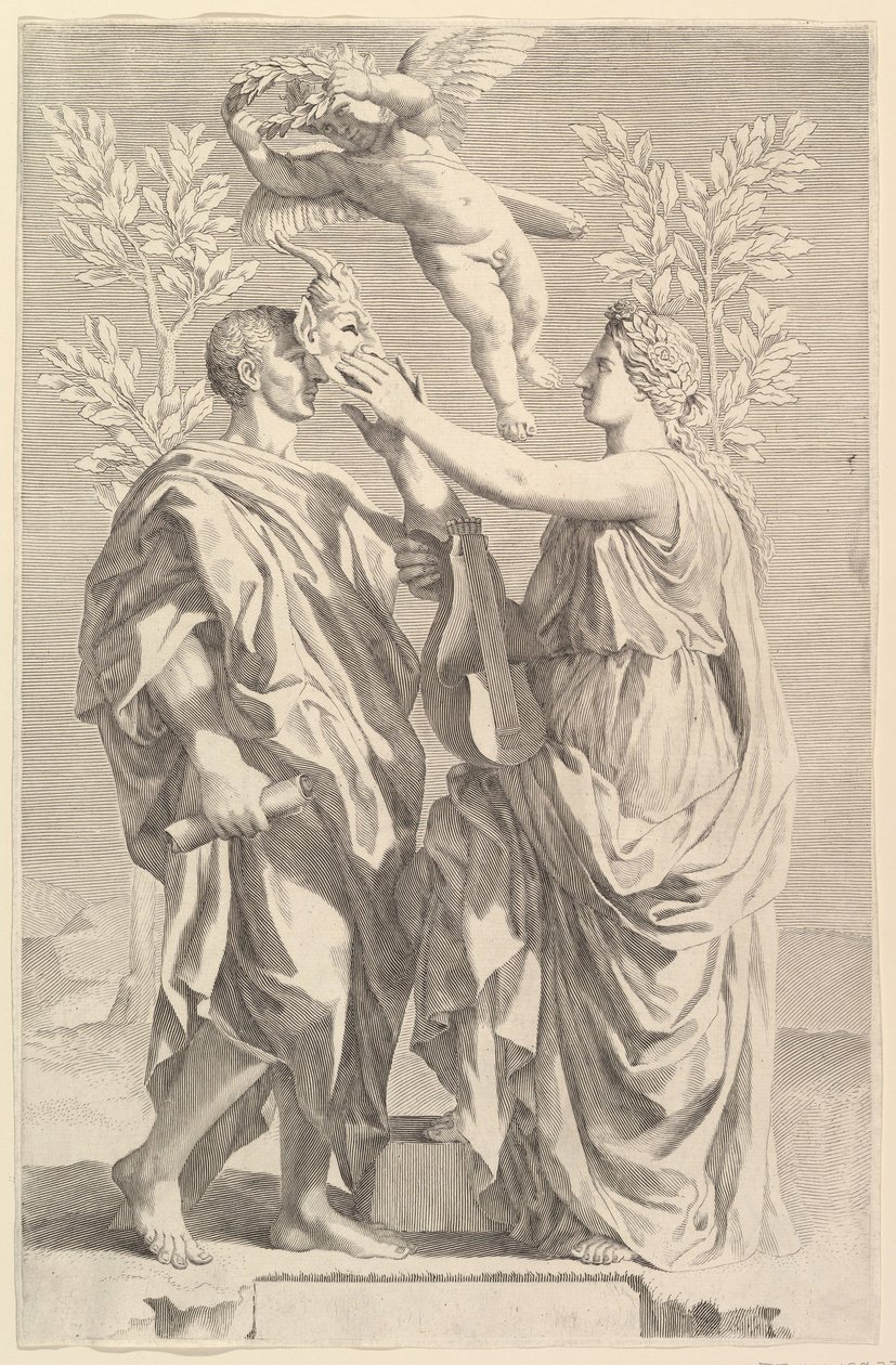 Frontispiz: Horaz, Quinti Horatii Flacci Opera, 1642 von Claude Mellan