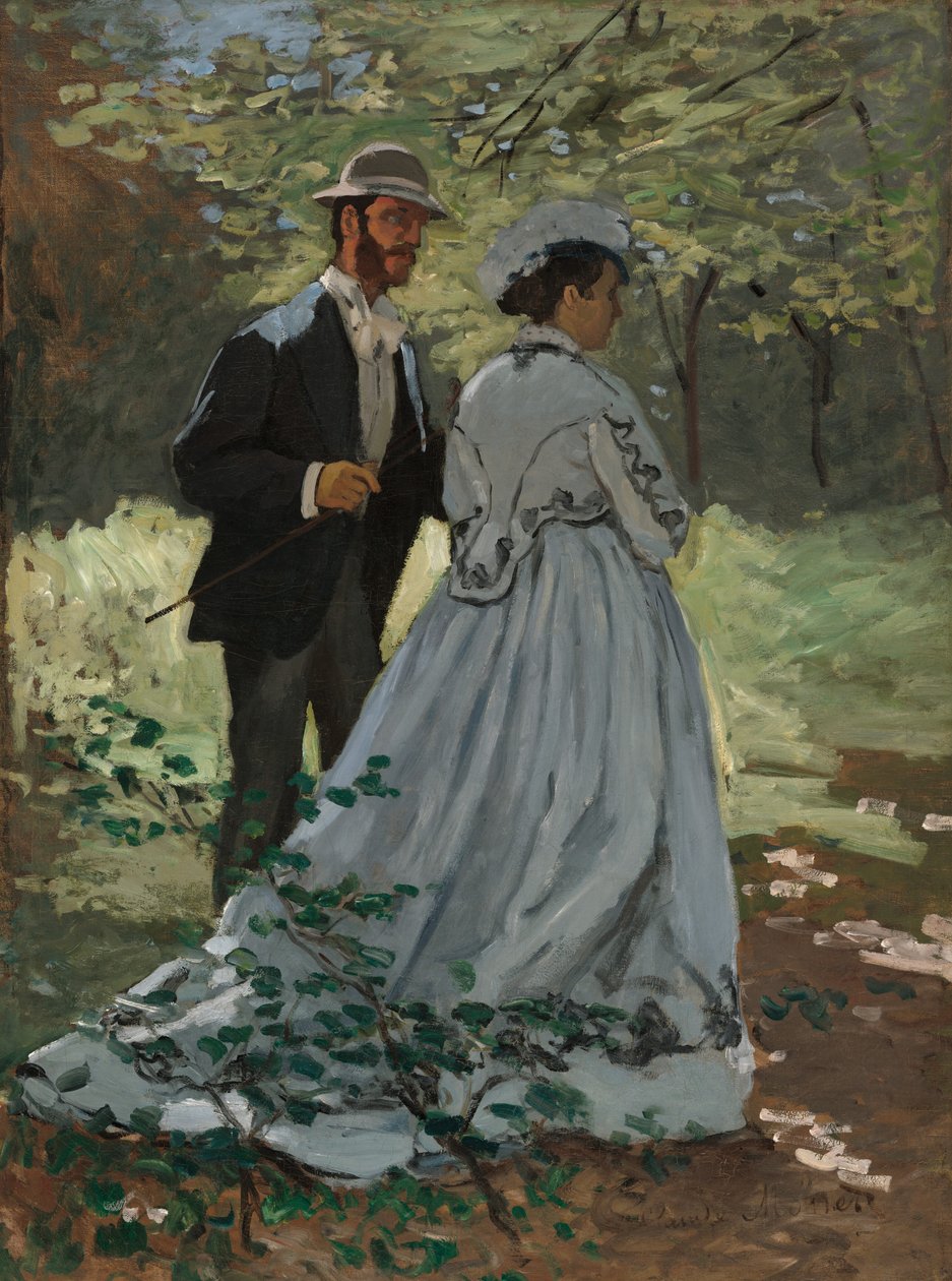 Bazille und Camille (Studie für "Frühstück im Grünen") von Claude Monet