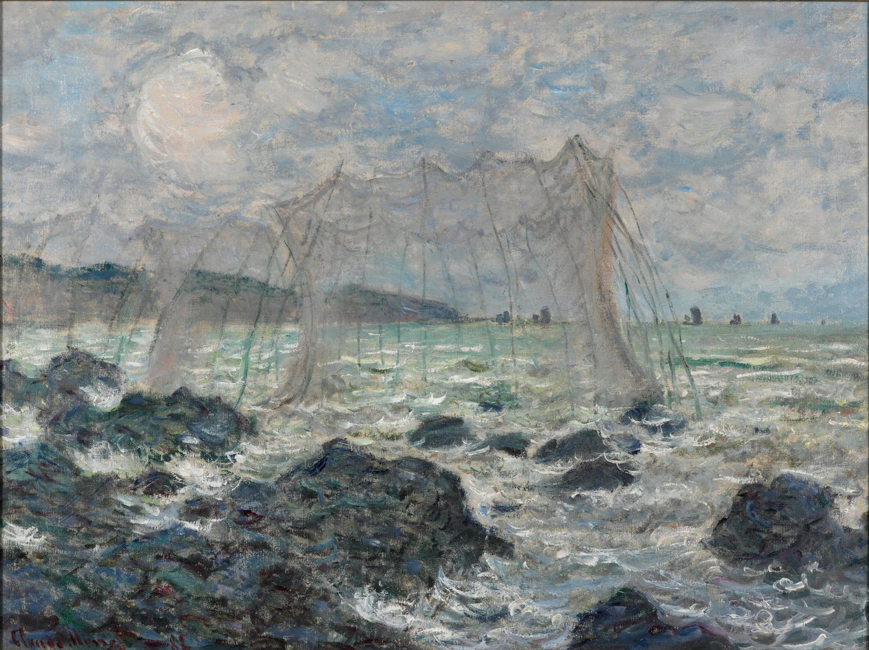 Fischernetze in Pourville von Claude Monet