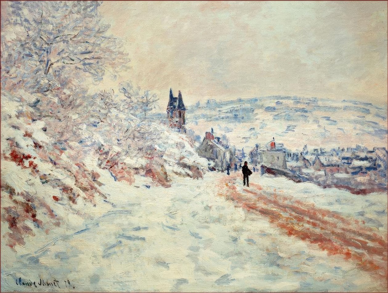 Die Straße nach Vetheuil, Schneeeffekt von Claude Monet
