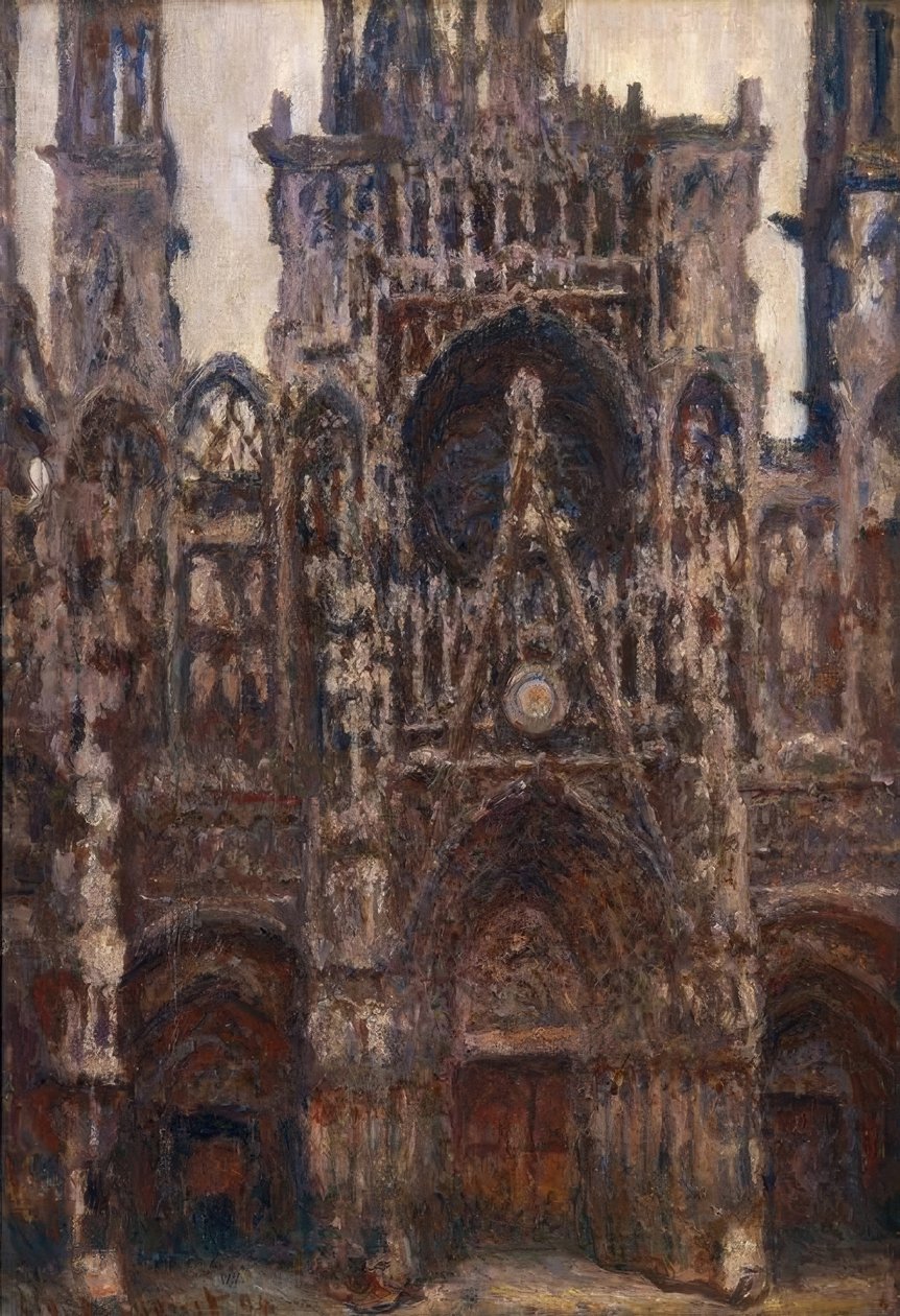 Die Kathedrale von Rouen, das Portal von vorne gesehen, braune Harmonie von Claude Monet