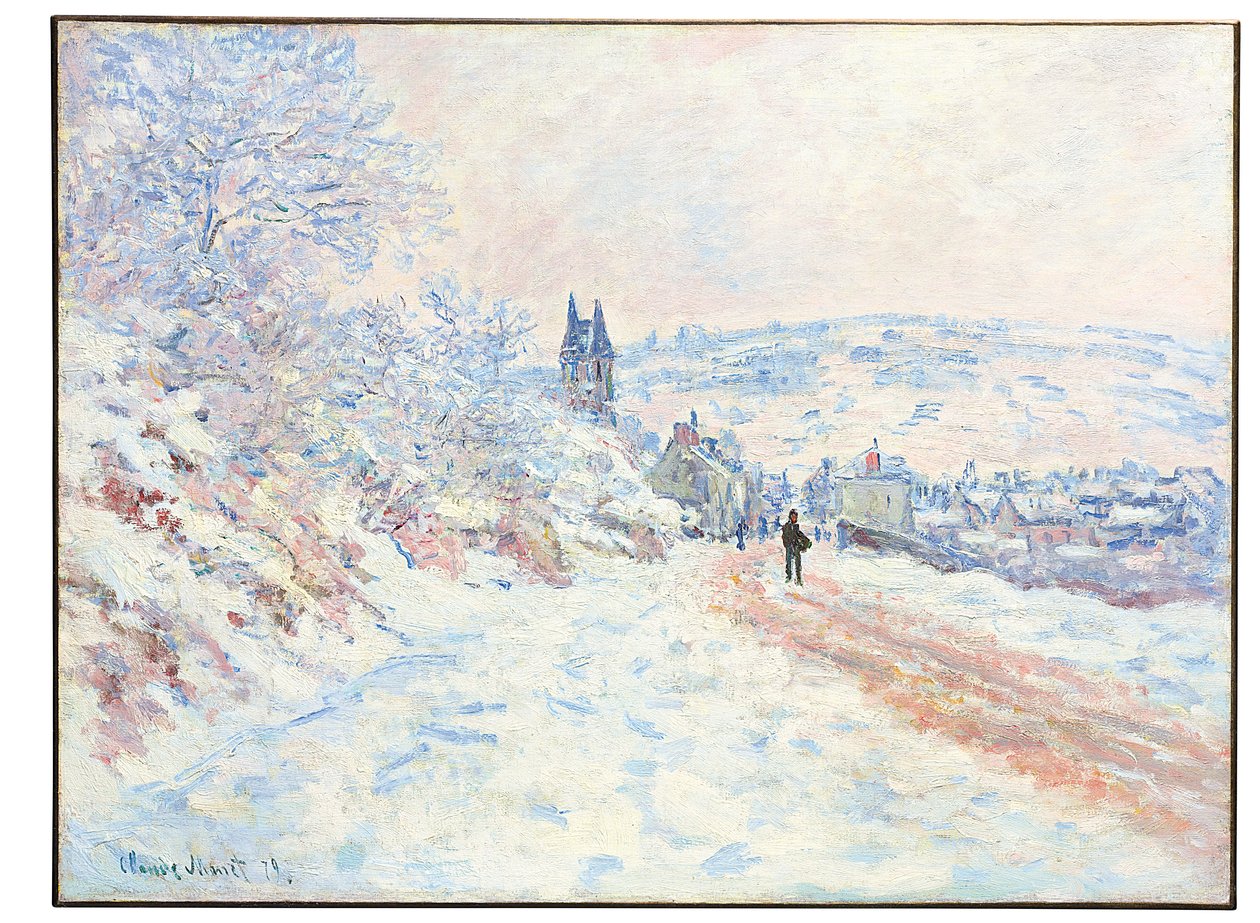 La route de Vétheuil, Schneeeffekt, 1879 von Claude Monet