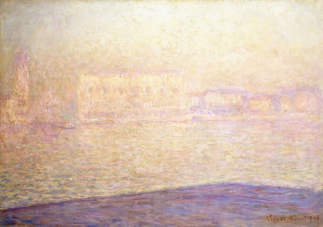 Der Dogenpalast gesehen von San Giorgio Maggiore, 1908 von Claude Monet
