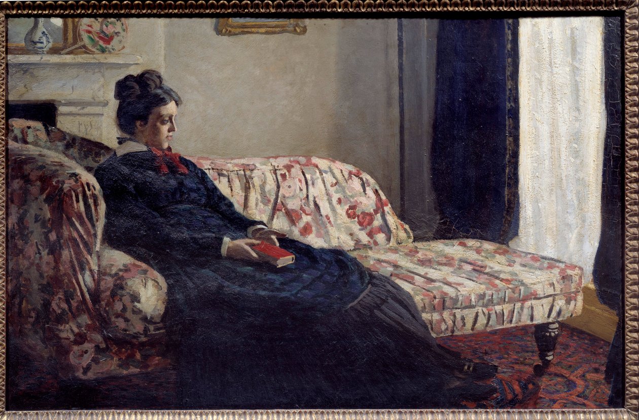 Meditation oder Madame Monet auf dem Sofa, Gemälde von Claude Monet (1840-1926) 1871 von Claude Monet