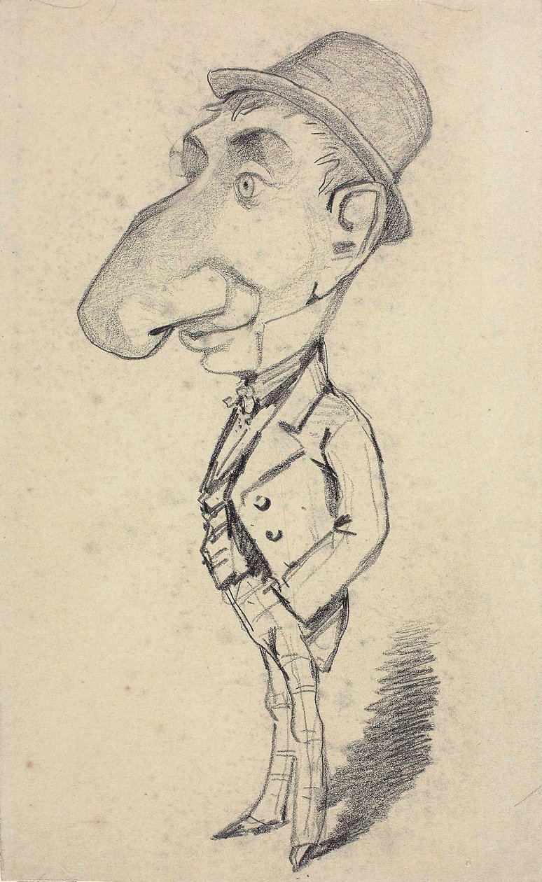 Monet - Karikatur eines Mannes mit großer Nase, 1855-56 von Claude Monet
