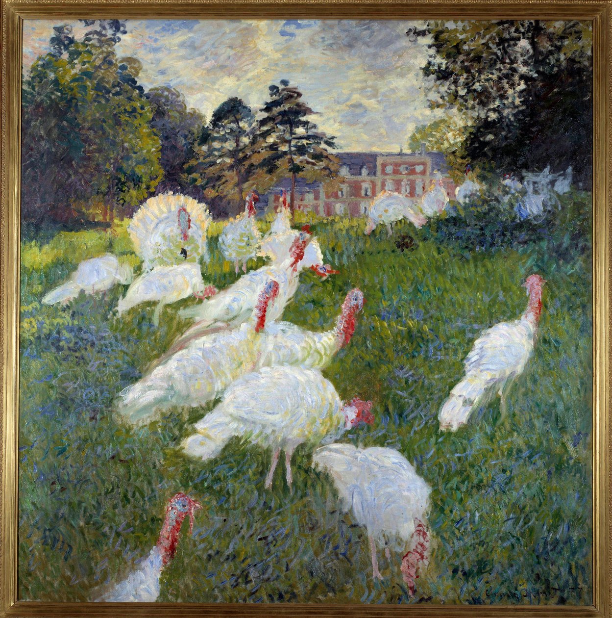 Truthähne (Ansicht des Schlosses von Rottembourg in Montgeron) von Claude Monet