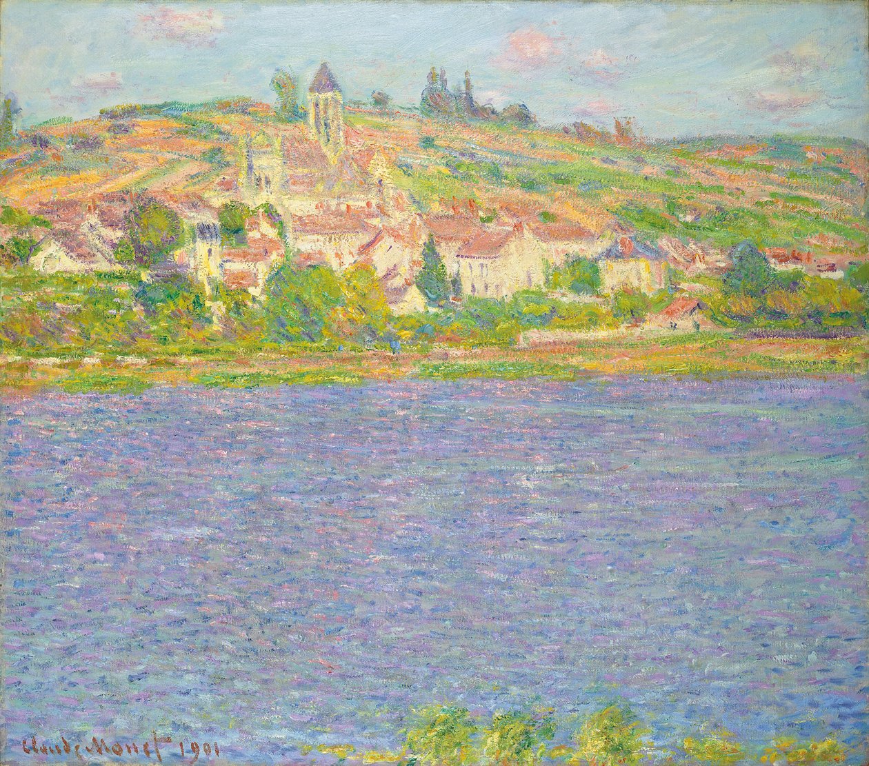 Vetheuil in der Sonne; Vetheuil, effet de Soleil, 1901 von Claude Monet