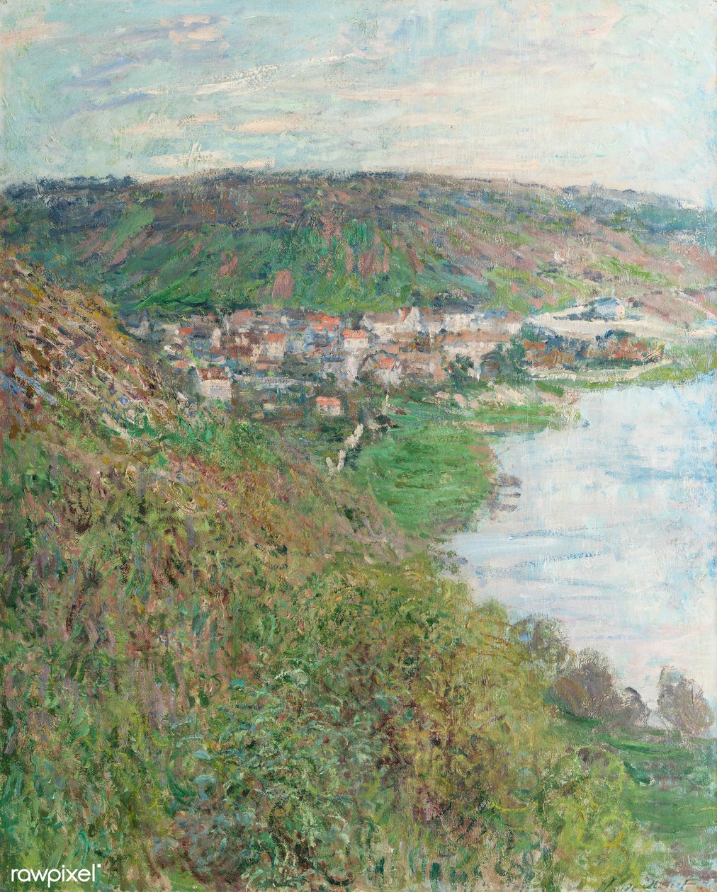 Blick auf Vétheuil von Claude Monet