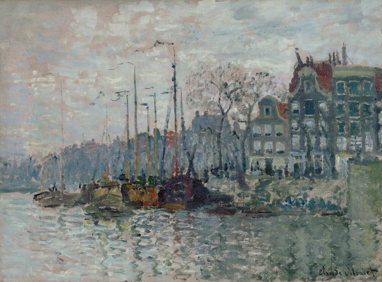 Ansicht der Prins Hendrikkade und des Kromme Waal in Amsterdam, 1874 von Claude Monet