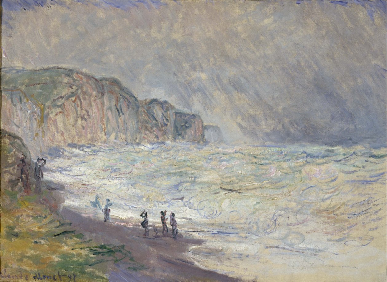 Stürmische See in Pourville von Claude Monet