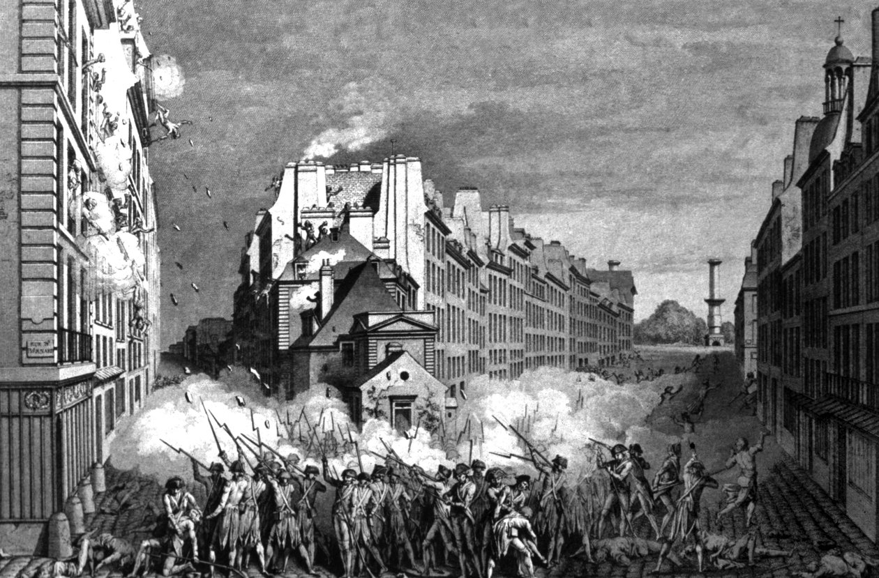 Reveillon-Aufstand in Faubourg Saint Antoine, ca. 1790 von Claude Niquet