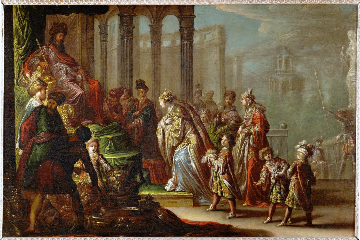 Salomon und die Königin von Saba, auch Esther vor Ahasverus genannt von Claude Vignon
