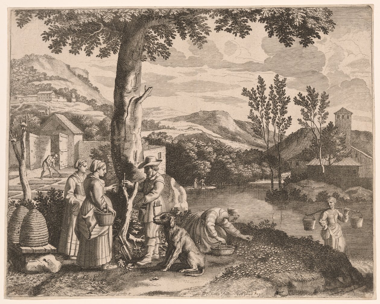 Die Imkerei, Gartenbau und Baumveredelung, Platte 2 aus Pastorales von Claudine Bouzonnet Stella