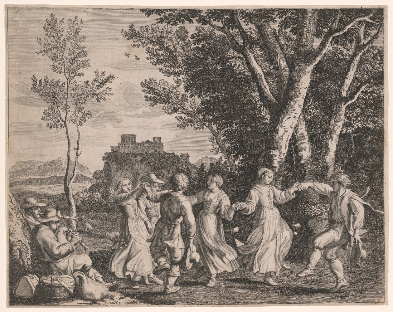 Der Tanz, Platte 6 aus Pastorales von Claudine Bouzonnet Stella