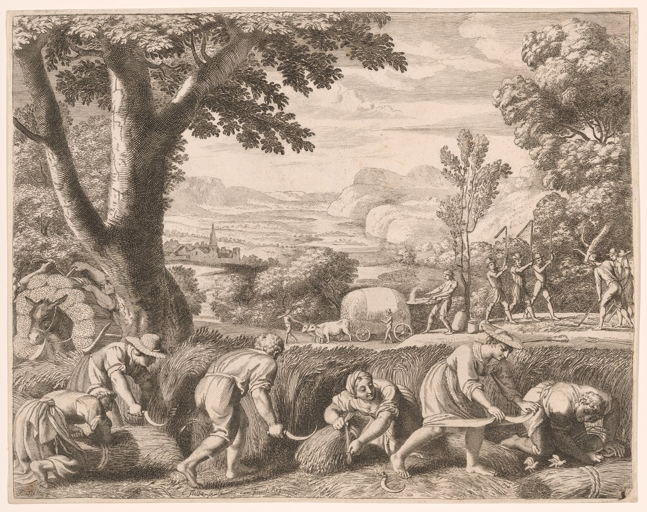Die Ernte, Platte 8 aus Pastorales von Claudine Bouzonnet Stella