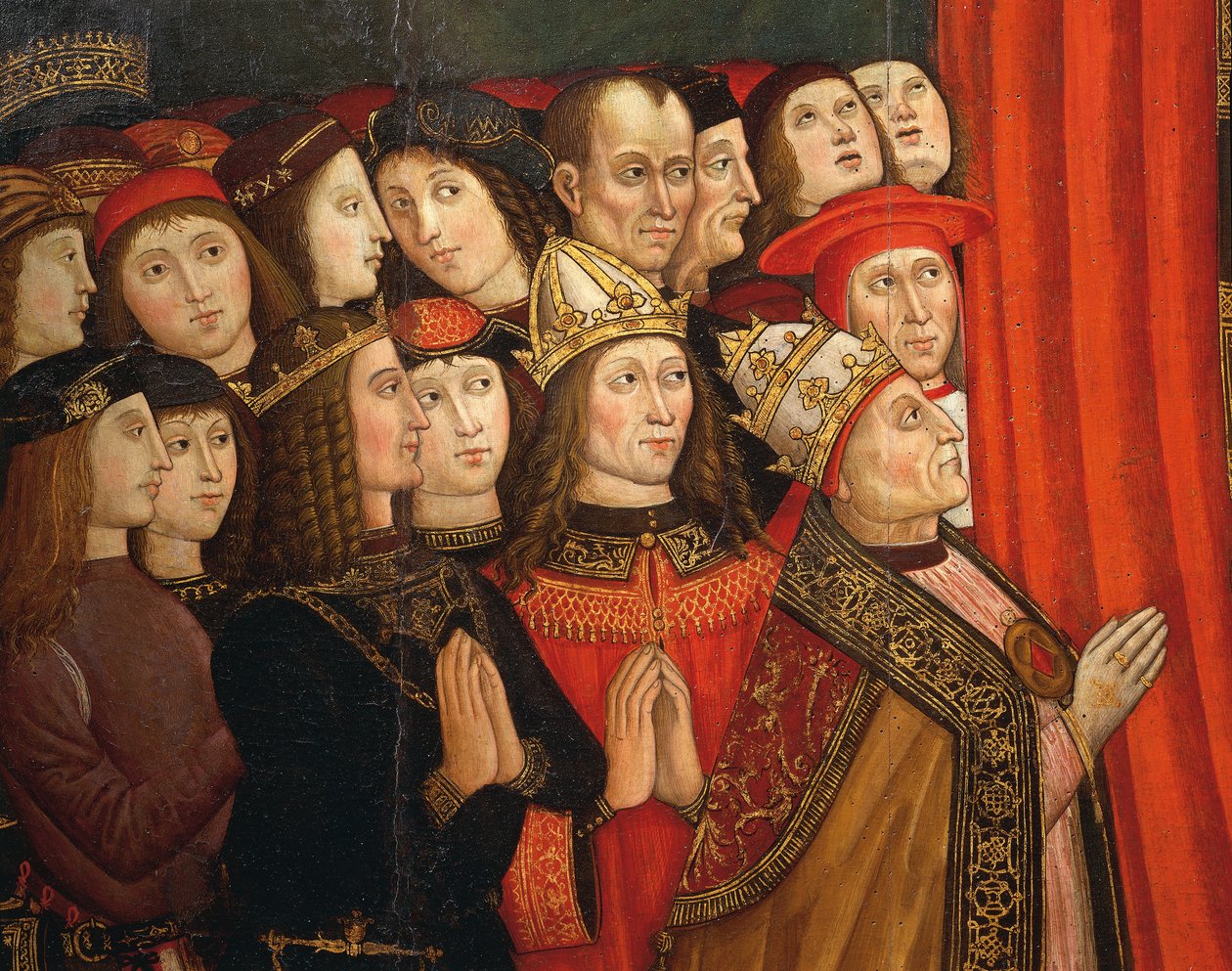 Madonna der Empfohlenen (Detail) von Cola da and Roma Giovanni Anotnio da Orte