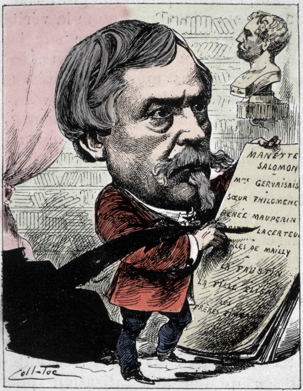 Karikatur des Schriftstellers Edmond de Goncourt (1822-1896) aus „Die Männer von heute“ von Coll Toc