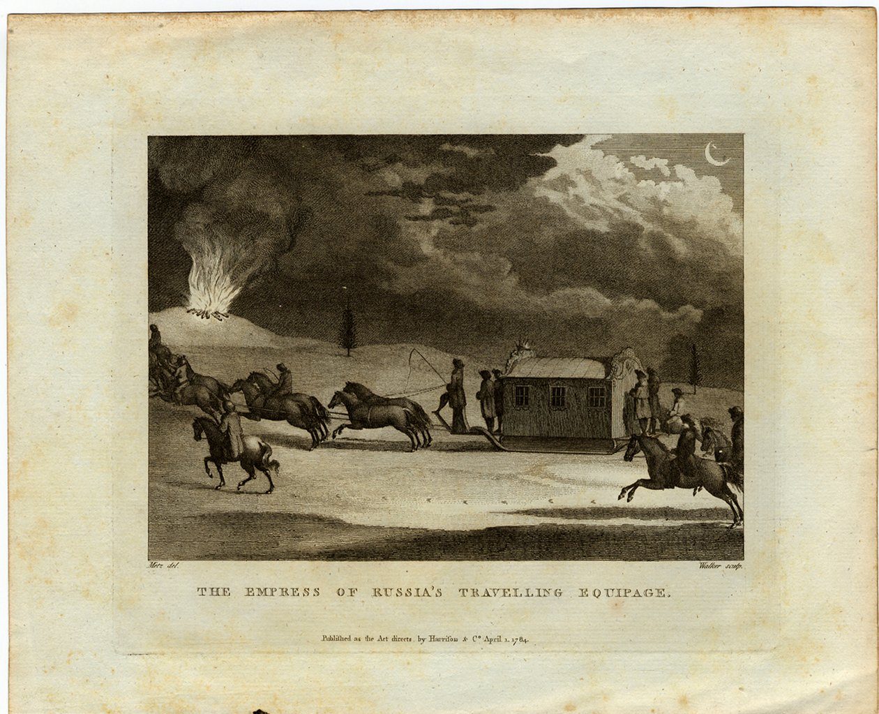 Die Kaiserin von Russland reist durch das Land, 1784 von Conrad Martin Metz