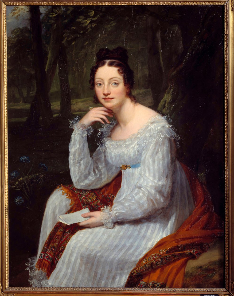 Porträt von Amable Tastu (1798-1885), geborene Sabine Casimire Amable Voiart, französische Schriftstellerin und Librettistin von Constance Marie Mayer Lamartiniere