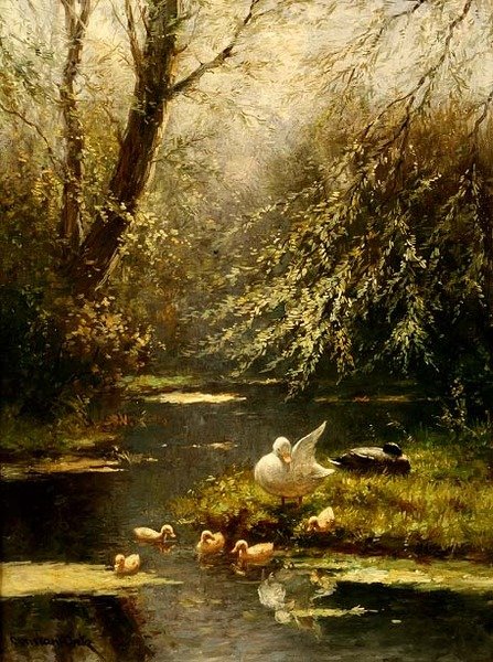 Enten in einer Landschaft von Constant Artz