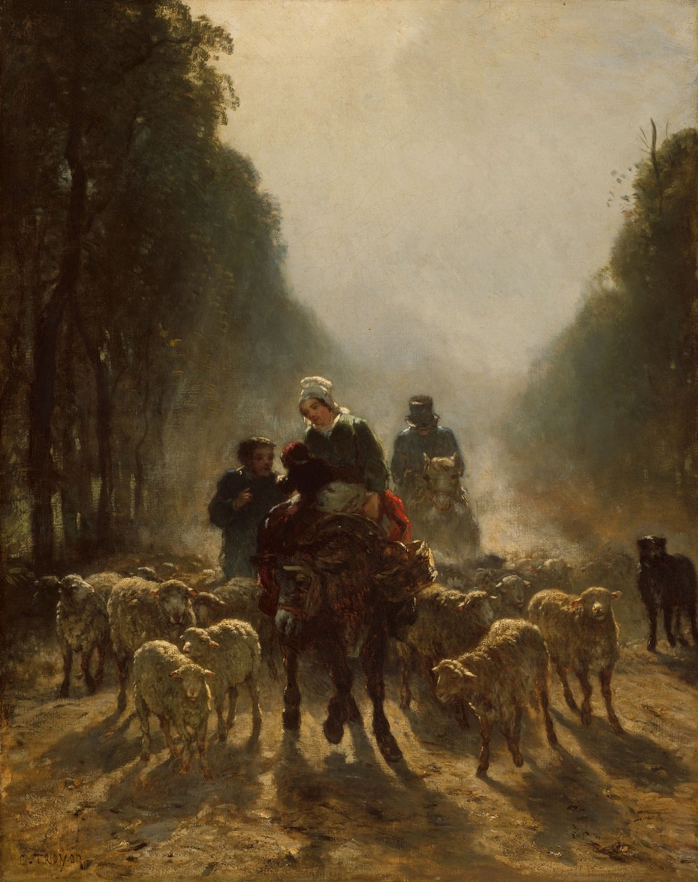 Der Weg zum Markt, 1858-59 von Constant Emile Troyon