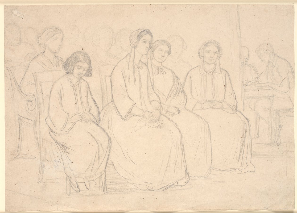 Bei Hages während eines Vortrags von Høyen von Constantin Hansen
